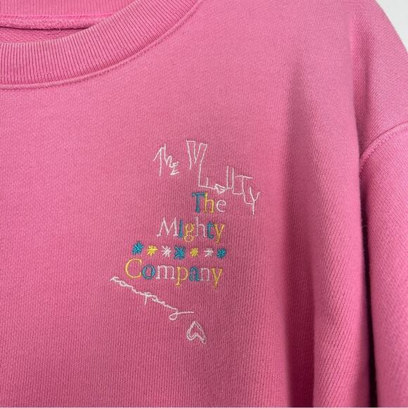 The Mighty Company | The Sweatshirt Pink Crewneck Rainbow Wrist Cuff Size S/M - Picture 5 of 10